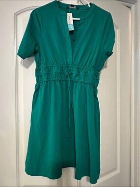 41 Hawthorn Teal Short-Sleeve Drawstring Waist Dress NBW with Tags